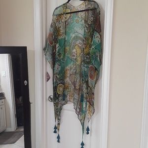 Beautiful sheer kimono teals